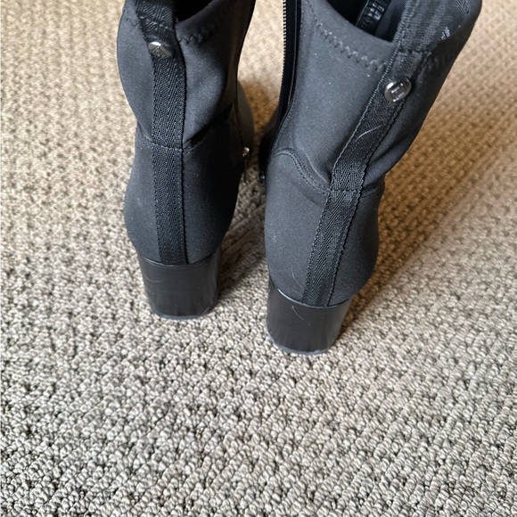 DONALD PLINER Black Birmingham Bootie, mid-calf, crepe elastic. 8.5. - Picture 2 of 4